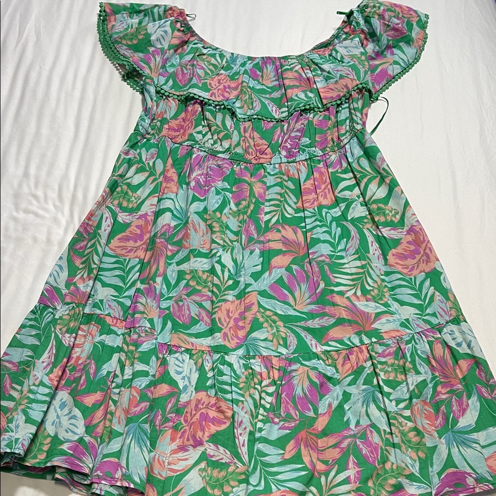 Terra & Sky Green Floral Dress